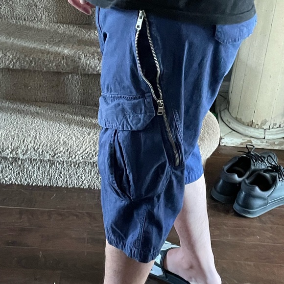 CRAZY DOUBLE ZIPPER ARMANI EXCHANGE A/X RIPSTOP SURF STYLE CARGO SHORTS SIZE 34W - Picture 12 of 13